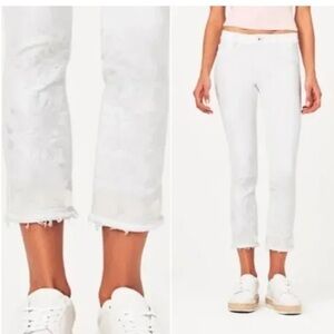 DL1961 Mara White Instasculpt Straight Ankle Embroidered Tularose Jeans SZ 29!
